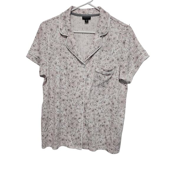 Tahari Intimates‎ & Sleepwear Womens Medium White Floral Pajama Top Classiccore - Picture 1 of 6
